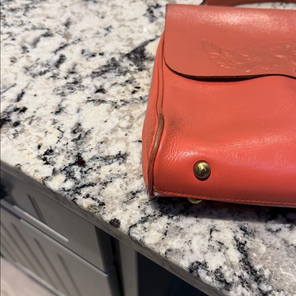 Patricia Nash Coral Embossed Leather Satchel - Picture 10 of 15